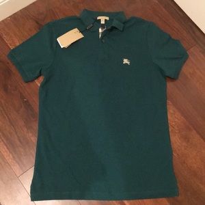 Burbery short sleeve polo shirt in Forest Green